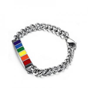 PB-001 Gay men jewelry stainless steel rainbow bracelet